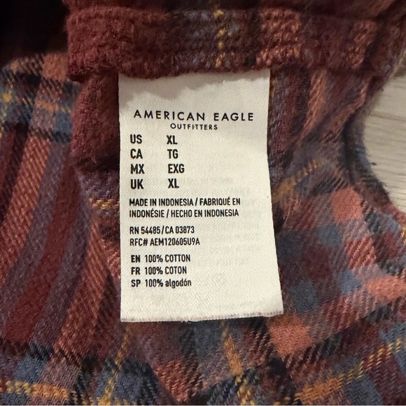 American Eagle Women’s Flannel Shirt Oversized Fit Size XL - Picture 5 of 6